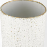 Tovah Medium Textured White w/ Gold Metal Vase by Mercana at Eve Furniture
