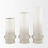 Tovah Medium Textured White w/ Gold Metal Vase by Mercana at Eve Furniture