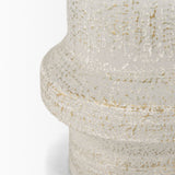 Tovah Small Textured White w/ Gold Metal Vase by Mercana at Eve Furniture