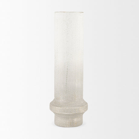 Tovah Tall Textured White w/ Gold Metal Vase by Mercana at Eve Furniture
