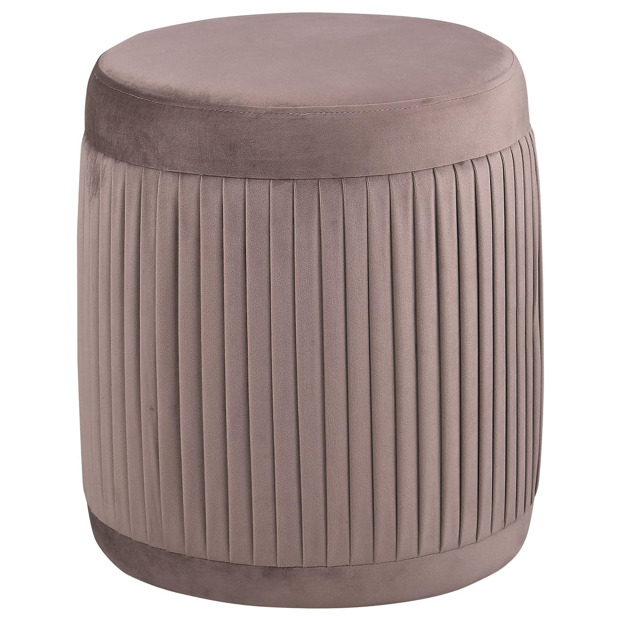 Tovar Mauve Round Upholstered Ottoman by Coaster at Eve Furniture
