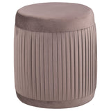 Tovar Mauve Round Upholstered Ottoman by Coaster at Eve Furniture