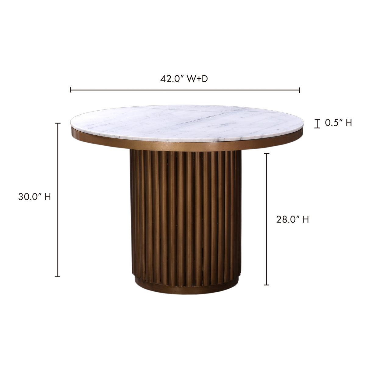 Tower White Marble Dining Table by Moe's Home at Eve Furniture