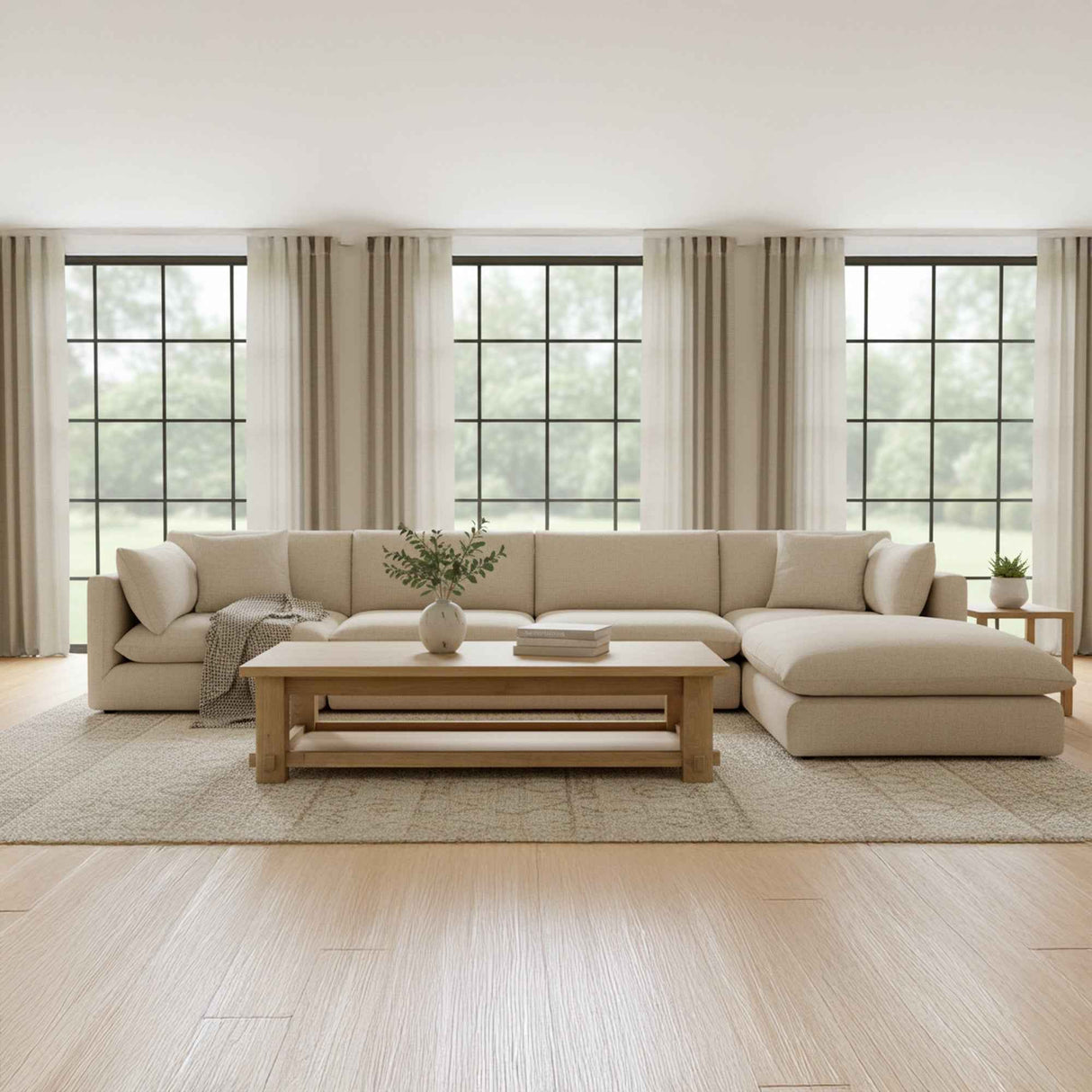 Townes Sand Ottoman by Moe's Home at Eve Furniture