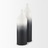 Townley Small White w/ Black Ombre Metal Vase by Mercana at Eve Furniture