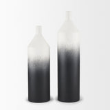 Townley Small White w/ Black Ombre Metal Vase by Mercana at Eve Furniture