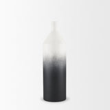 Townley Small White w/ Black Ombre Metal Vase by Mercana at Eve Furniture