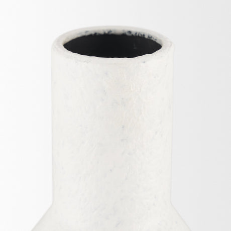 Townley Small White w/ Black Ombre Metal Vase by Mercana at Eve Furniture