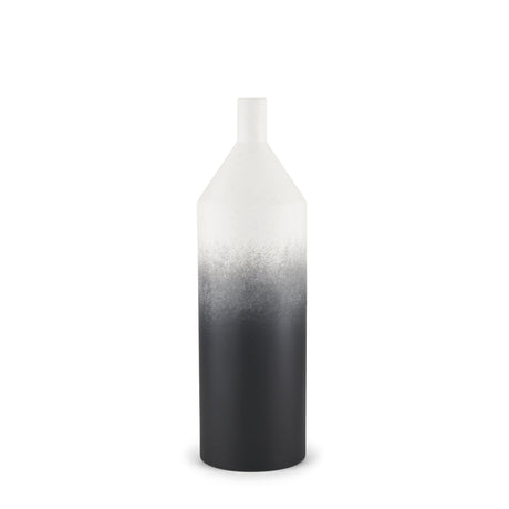 Townley Small White w/ Black Ombre Metal Vase by Mercana at Eve Furniture