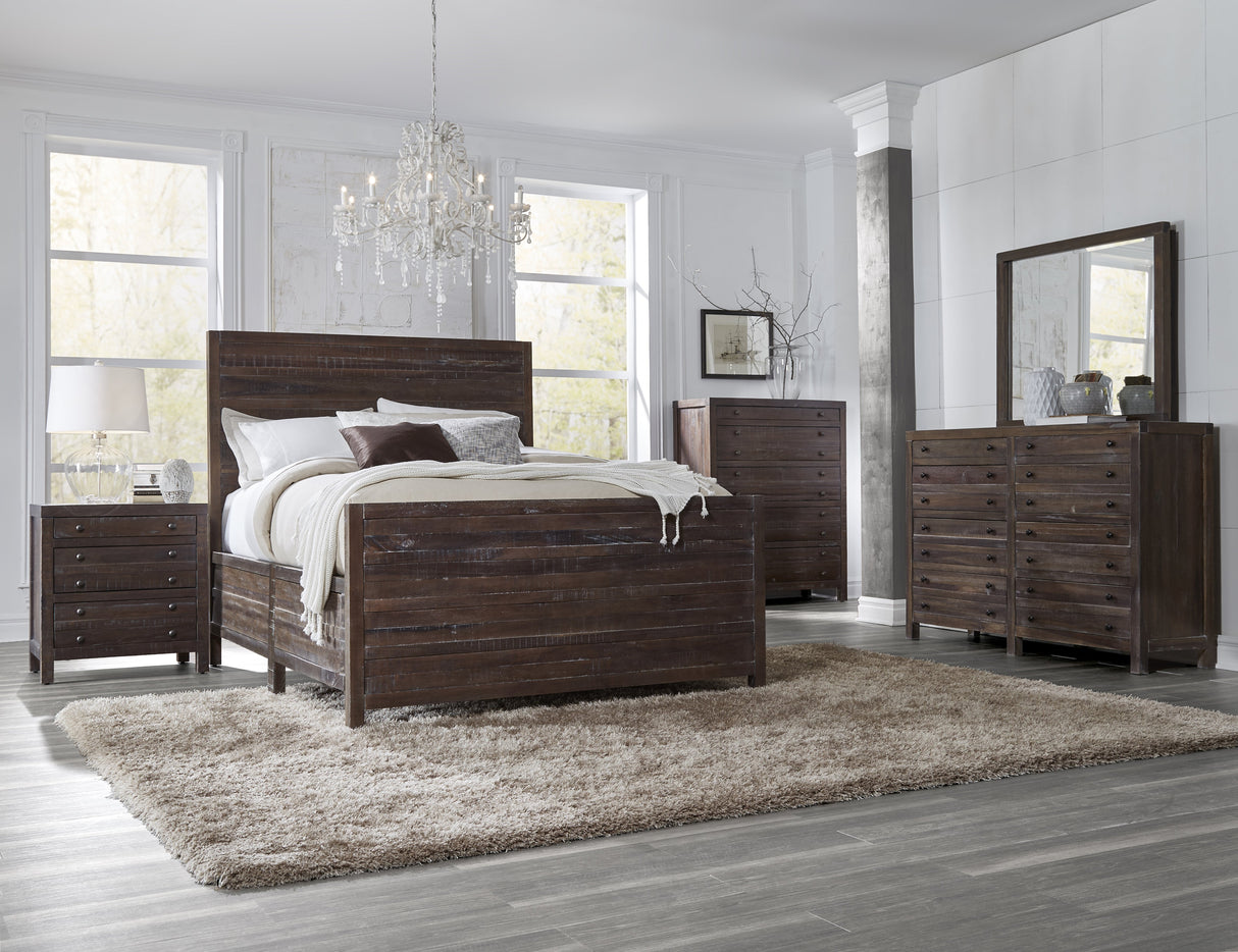 Townsend Solid Wood California King Panel Bed in Java by Modus Furniture at Eve Furniture
