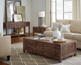 Townsend Solid Wood Castered Coffee Table in Java by Modus at Eve Furniture