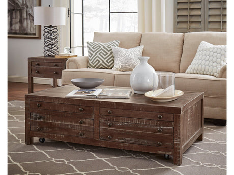Townsend Solid Wood Castered Coffee Table in Java by Modus Furniture at Eve Furniture