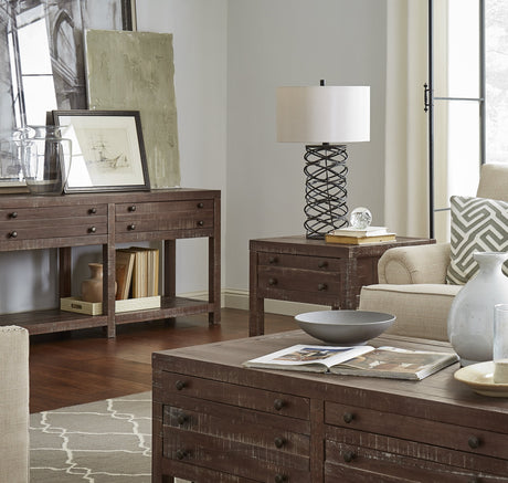 Townsend Solid Wood Side Table in Java by Modus Furniture at Eve Furniture