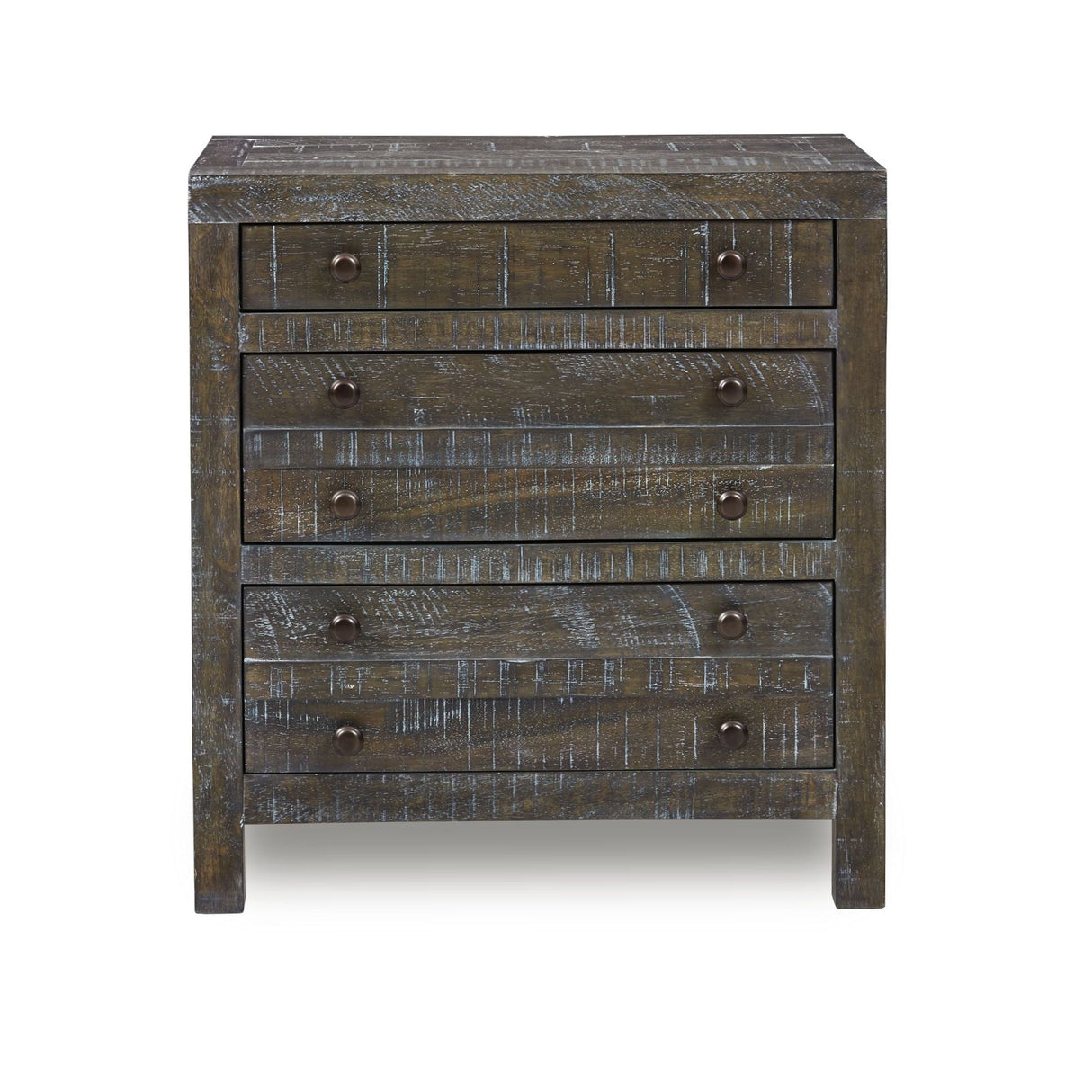 Townsend Solid Wood Three Drawer Nighstand in Gunmetal by Modus Furniture at Eve Furniture
