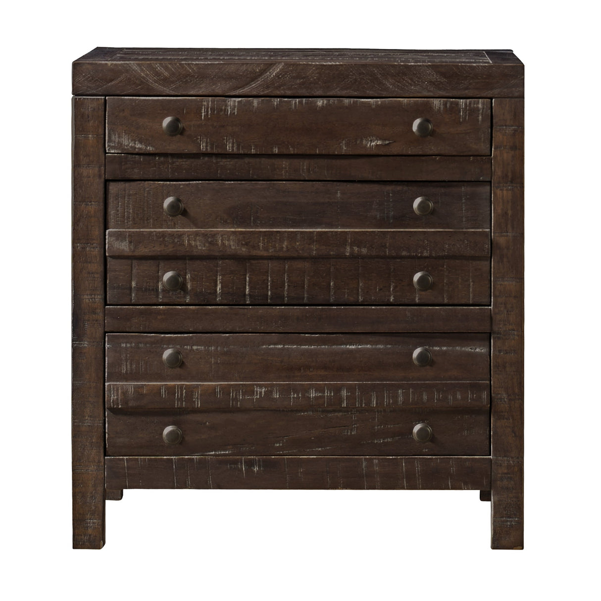 Townsend Three Drawer Solid Wood Nightstand in Java by Modus Furniture at Eve Furniture