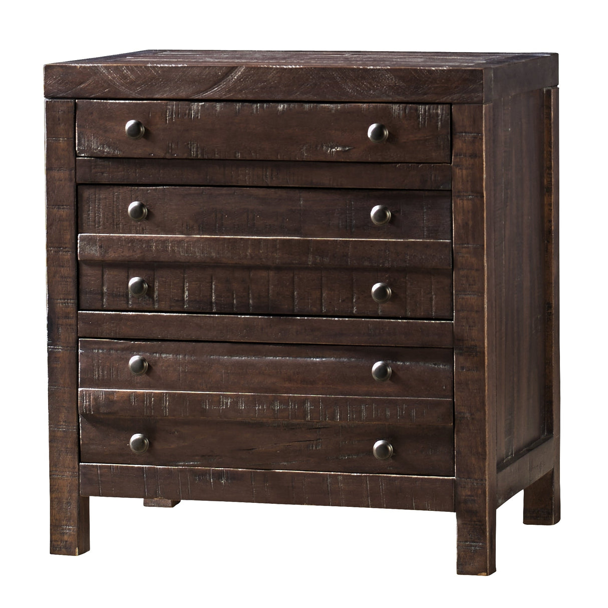 Townsend Three Drawer Solid Wood Nightstand in Java by Modus Furniture at Eve Furniture