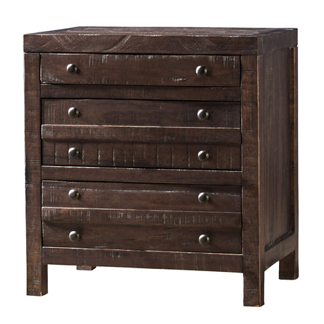 Townsend Three Drawer Solid Wood Nightstand in Java by Modus Furniture at Eve Furniture
