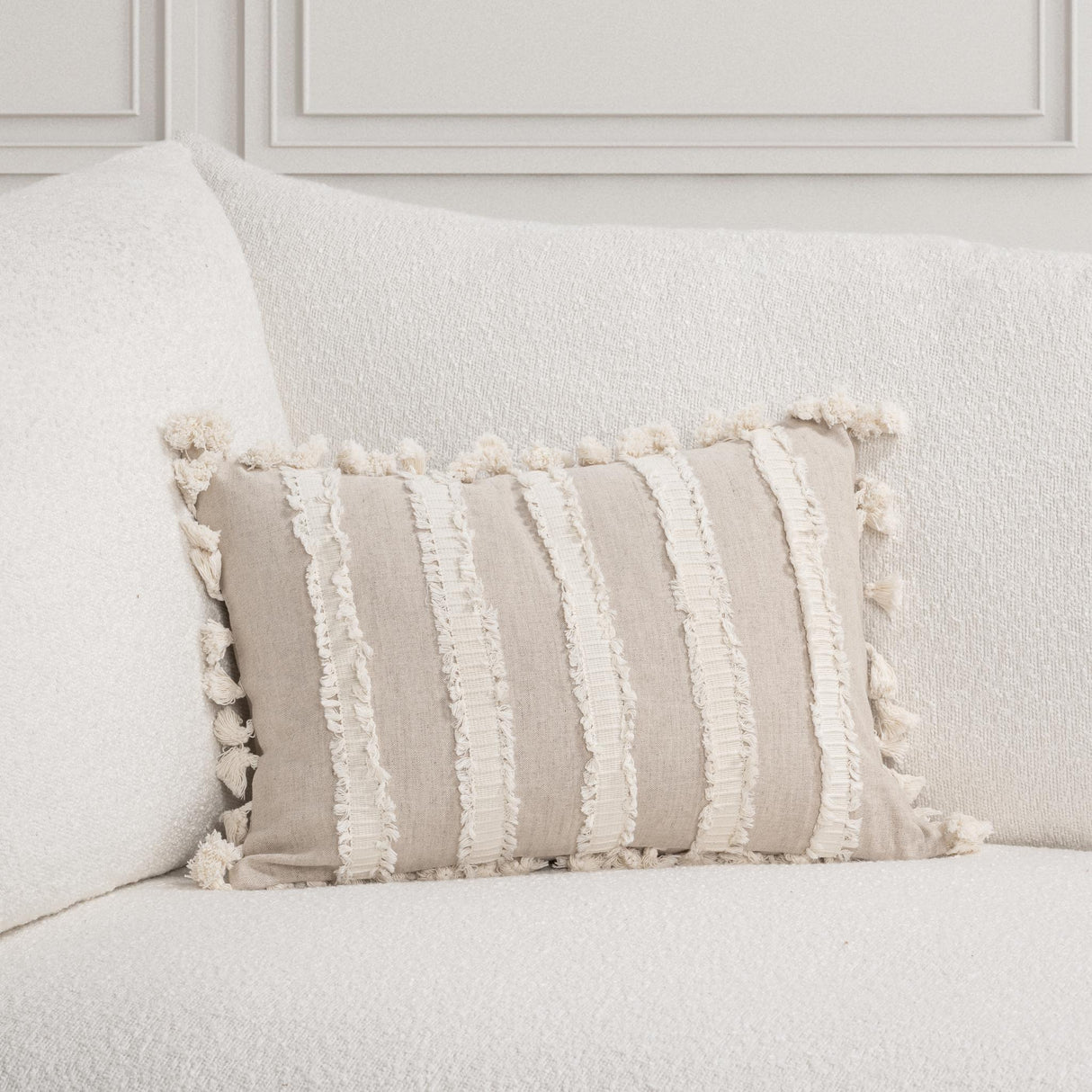 TQ Edisto Natural/Ivory Multiple Sizes Throw Pillow (Set of 2) by Classic Home at Eve Furniture