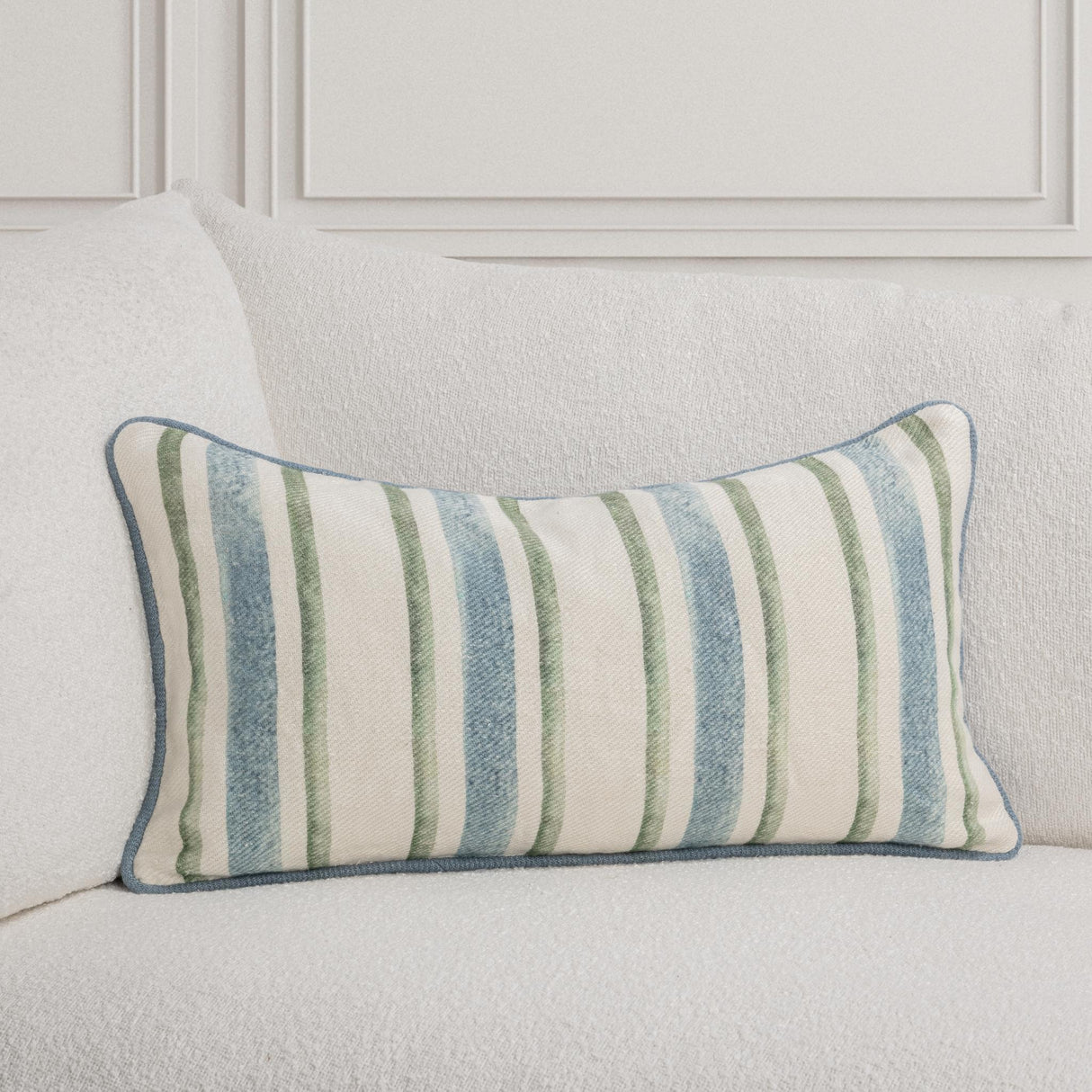 TQ Harbor Blue/Green Stripe Multiple Sizes Throw Pillow (Set of 2) by Classic Home at Eve Furniture
