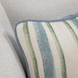 TQ Harbor Blue/Green Stripe Multiple Sizes Throw Pillow (Set of 2) by Classic Home at Eve Furniture