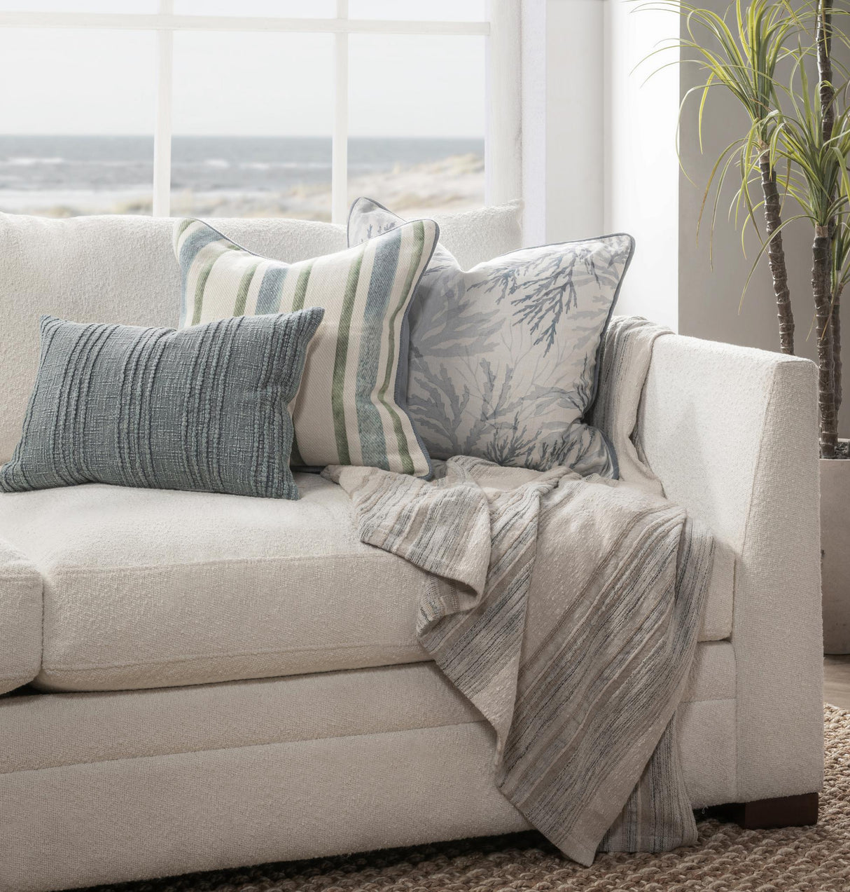 TQ Lessonia Blue 22x22 Throw Pillow (Set of 2) by Classic Home at Eve Furniture