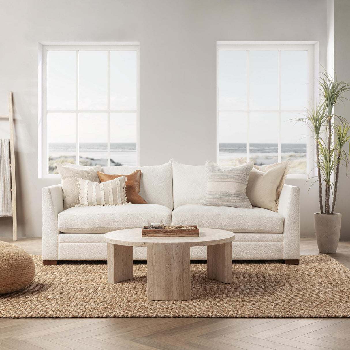 TQ Rockport Ivory Multi Multiple Sizes Throw Pillow (Set of 2) by Classic Home at Eve Furniture