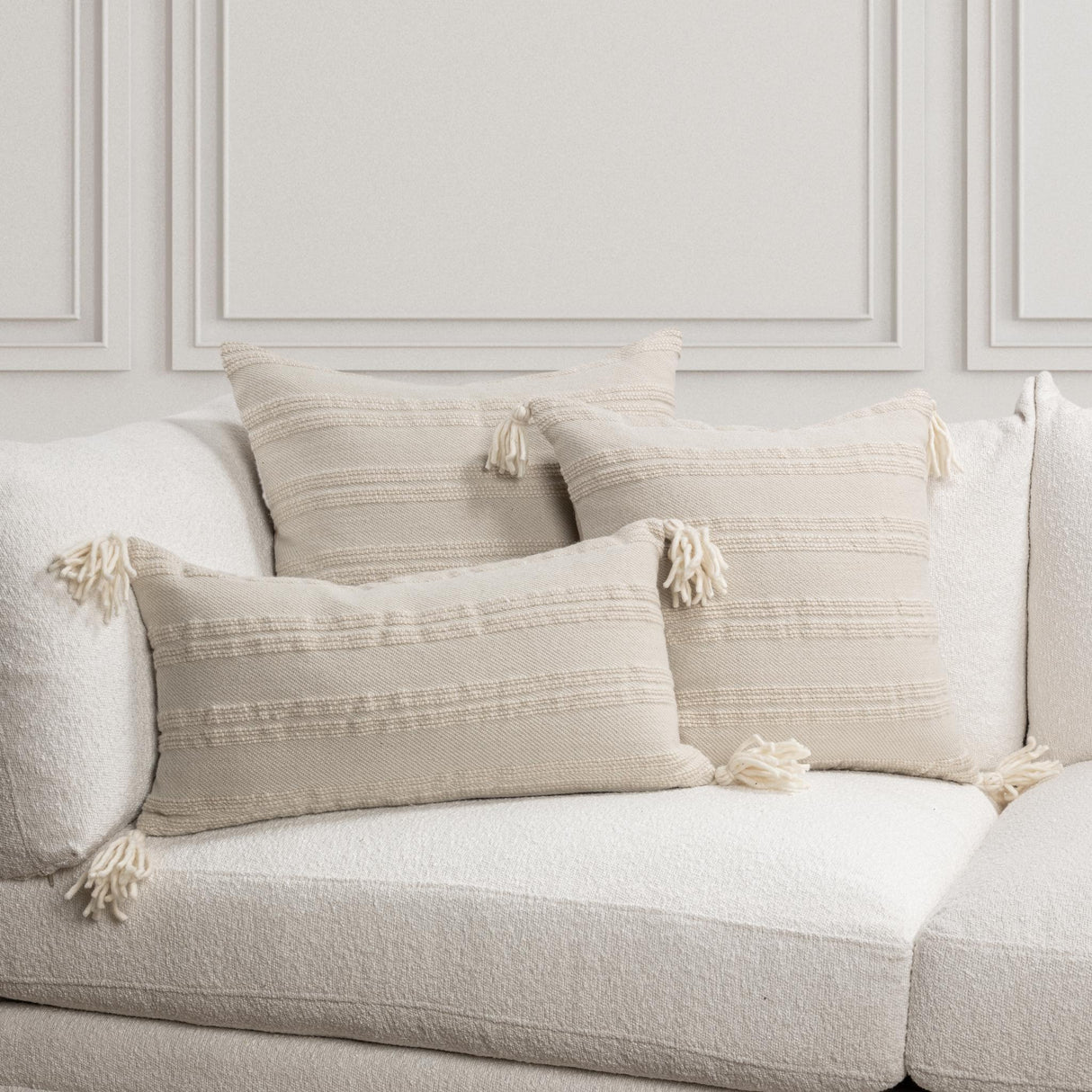 TQ York Natural/Ivory Multiple Sizes Throw Pillow (Set of 2) by Classic Home at Eve Furniture