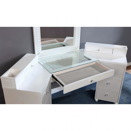 Tracie Luminous White Vanity Set by Furniture of America at Eve Furniture