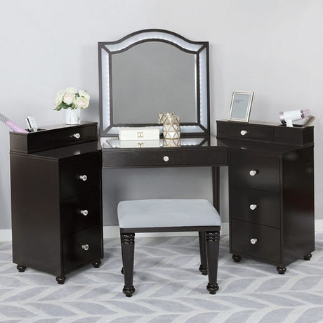 Tracie Obsidian Gray Vanity Set by Furniture of America at Eve Furniture