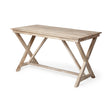 Tracy Natural X Frame Wood Office Desk by Mercana at Eve Furniture