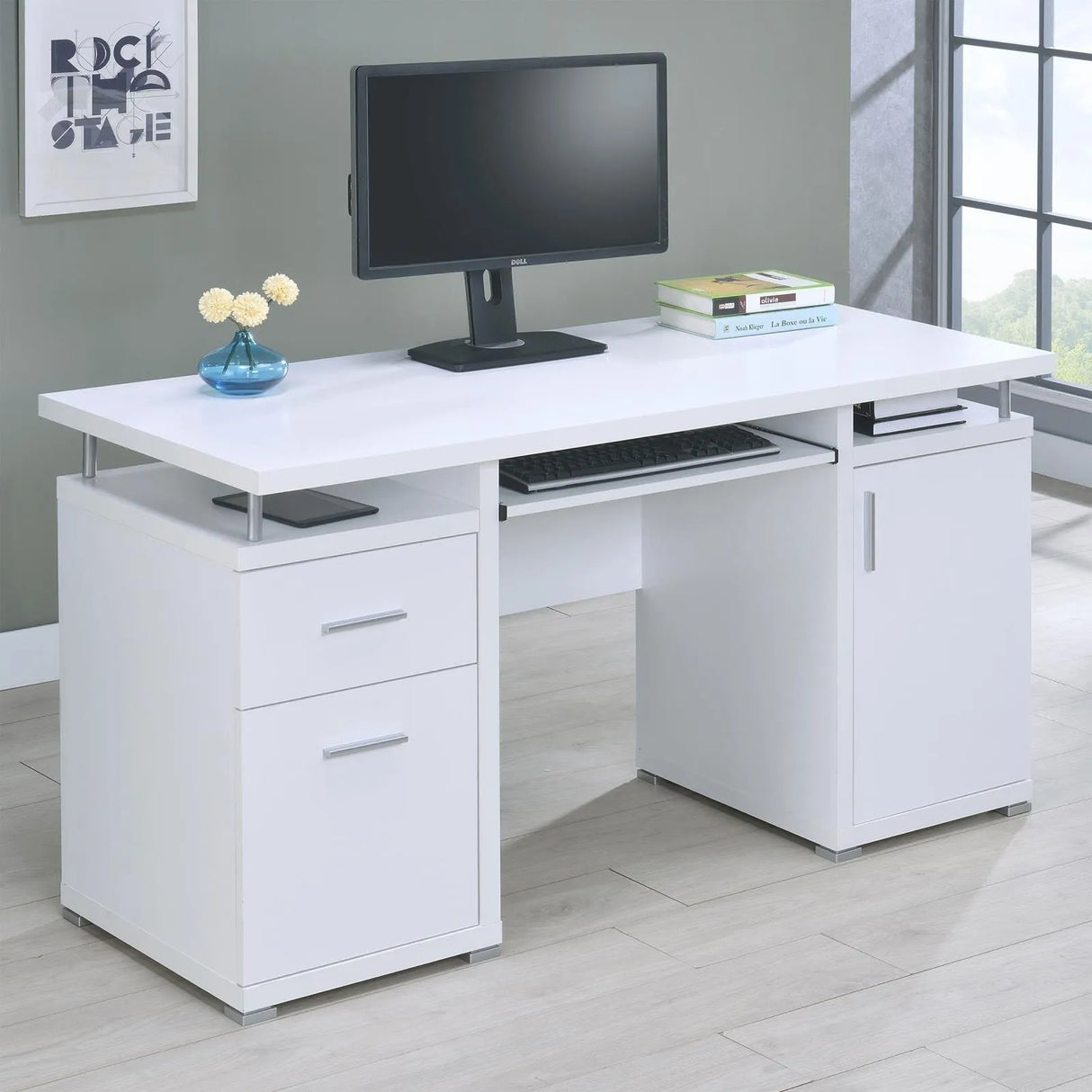 Tracy White 2-Drawer Computer Desk by Coaster at Eve Furniture