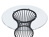 Tracy Black Round Glass Top Table by Crown Mark at Eve Furniture