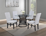 Tracy Black Round Glass Top Table by Crown Mark at Eve Furniture