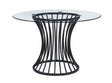 Tracy Black Round Glass Top Table by Crown Mark at Eve Furniture