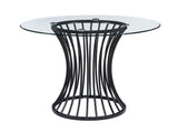 Tracy Black Round Glass Top Table by Crown Mark at Eve Furniture