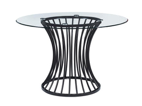 Tracy Black Round Glass Top Table by Crown Mark at Eve Furniture