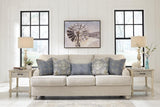 Traemore Linen Sofa, Oversized Chair and Ottoman by Ashley at Eve Furniture
