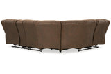 Trail Boys Walnut 2-Piece Reclining Sectional by Ashley at Eve Furniture