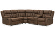Trail Boys Walnut 2-Piece Reclining Sectional by Ashley at Eve Furniture