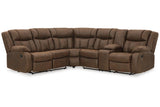 Trail Boys Walnut 2-Piece Reclining Sectional by Ashley at Eve Furniture