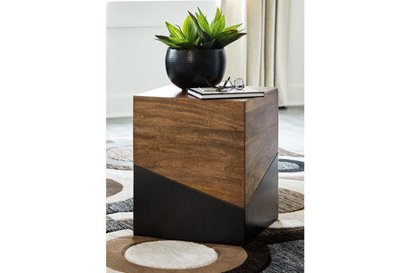 Trailbend Brown/Gunmetal Accent Table by Ashley at Eve Furniture