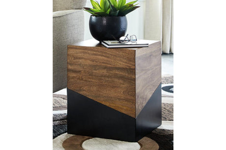 Trailbend Brown/Gunmetal Accent Table by Ashley at Eve Furniture