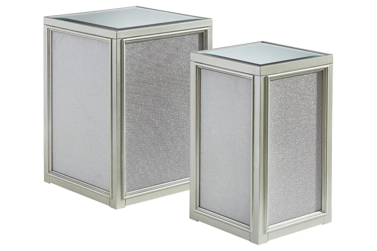 Traleena Silver Finish Nesting End Table by Ashley at Eve Furniture
