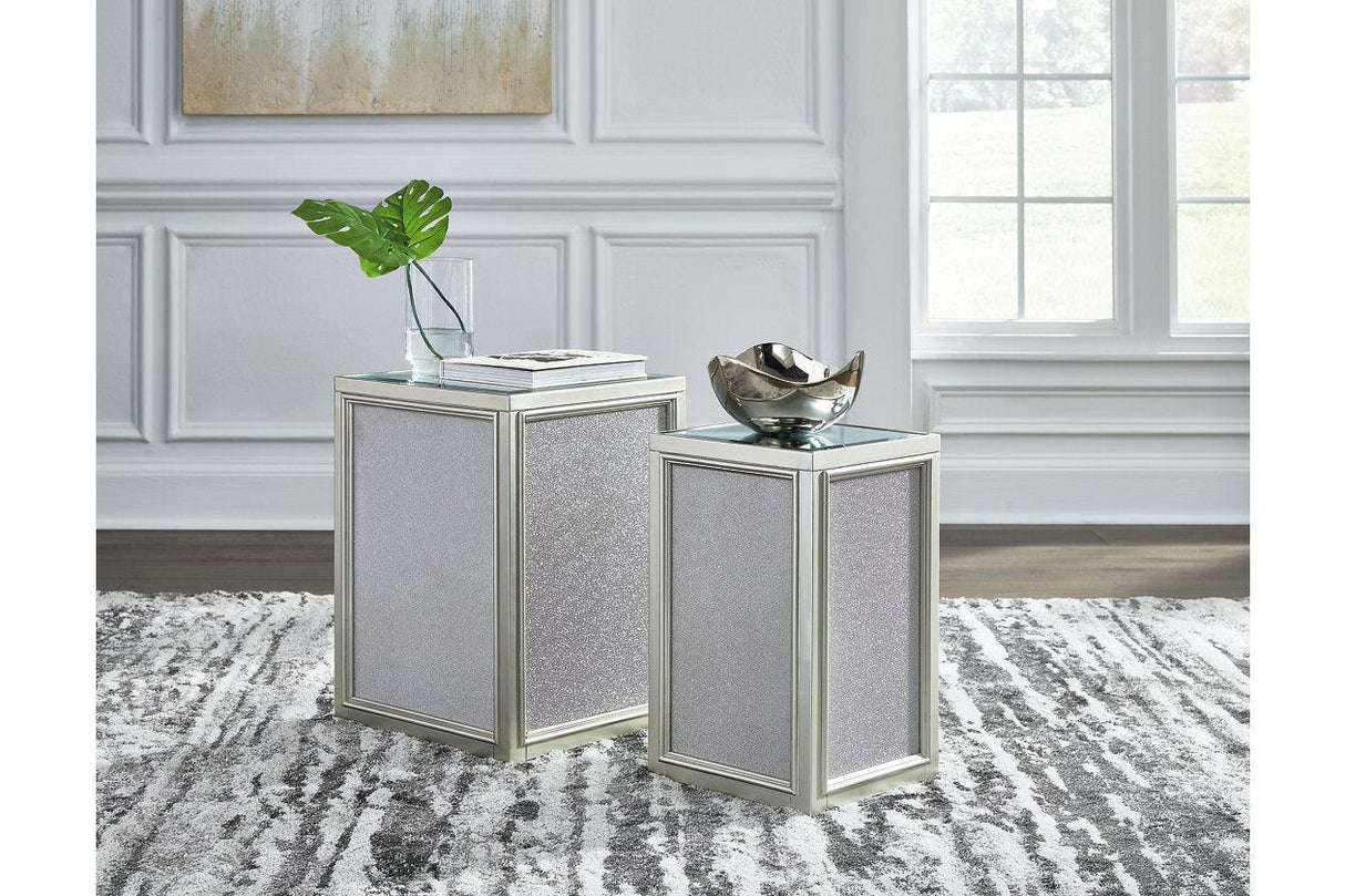Traleena Silver Finish Nesting End Table by Ashley at Eve Furniture