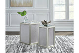 Traleena Silver Finish Nesting End Table by Ashley at Eve Furniture