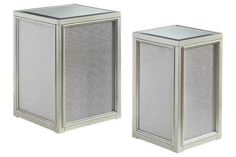 Traleena Silver Finish Nesting End Table by Ashley at Eve Furniture