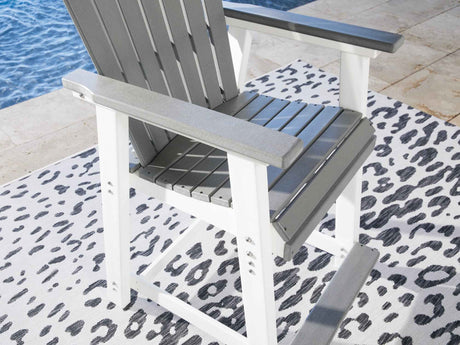 Transville Gray/White Outdoor Counter Height Barstool by Ashley at Eve Furniture