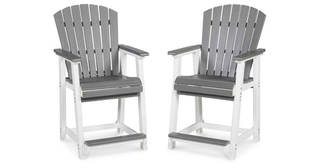 Transville Gray/White Outdoor Counter Height Barstool by Ashley at Eve Furniture
