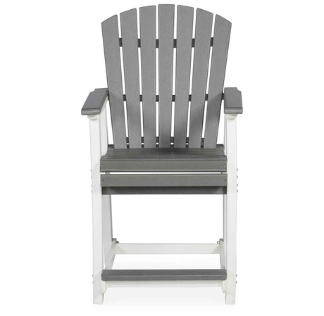 Transville Gray/White Outdoor Counter Height Barstool by Ashley at Eve Furniture