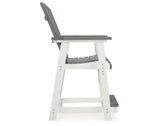 Transville Gray/White Outdoor Counter Height Barstool by Ashley at Eve Furniture